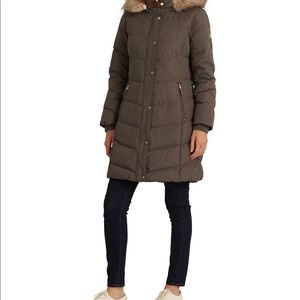 Lauren Ralph Lauren Hooded Down Coat, Grey, XS